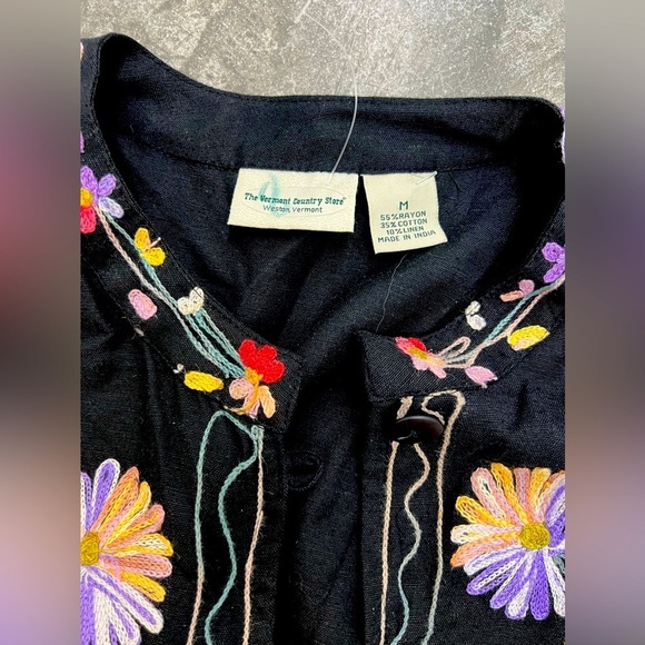 Vintage Boho Flower embroider  Jacket - Picture 3 of 10